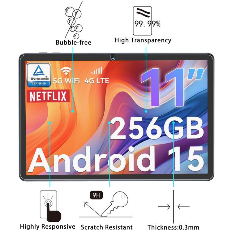 For Tabwee W90 Tablet 11 inch 9H 0.3mm Explosion-proof Tempered Glass Film