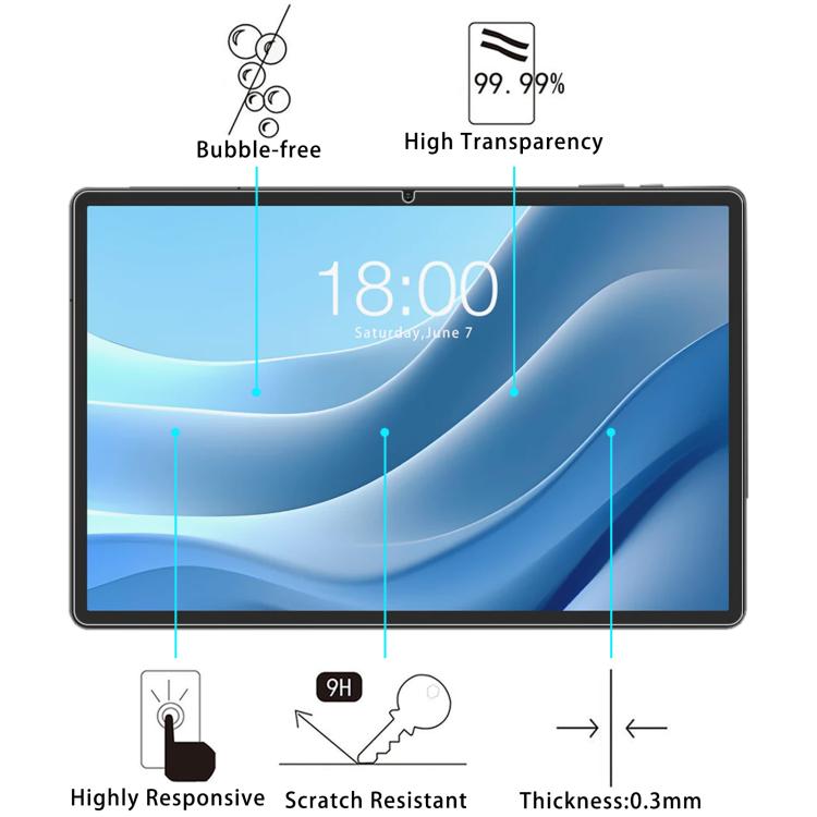 For Tabwee T50 Tablet 11 inch 2pcs 9H 0.3mm Explosion-proof Tempered Glass Film