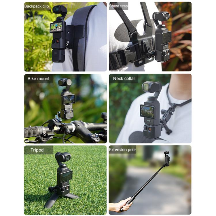 For DJI OSMO Pocket 3 BRDRC Protection Frame Adapter Base, Type:Frame + Backpack Clip