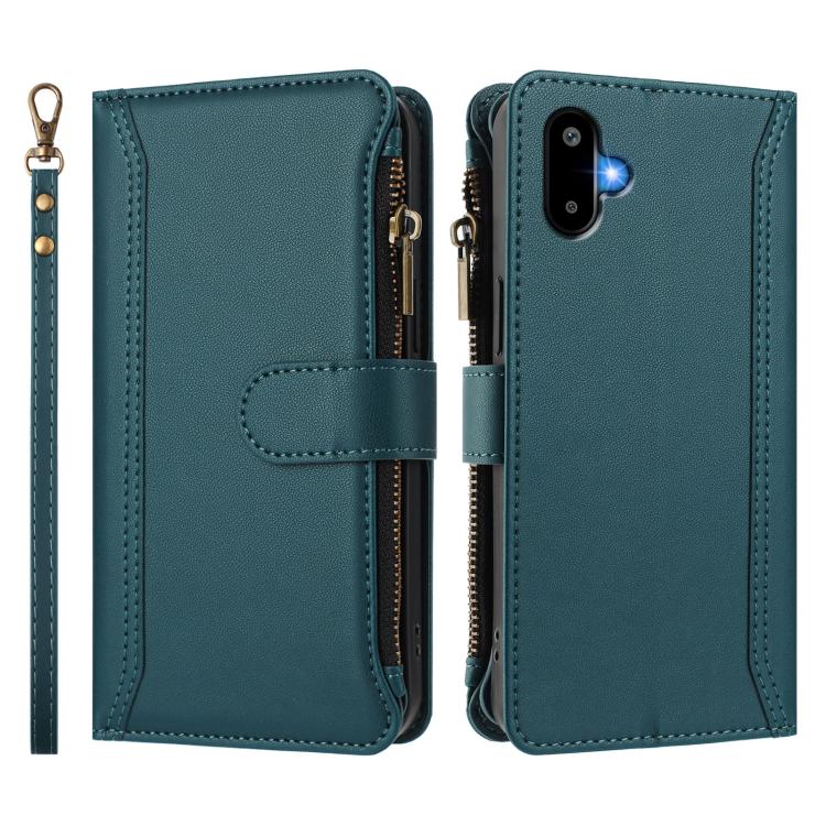 For Samsung Galaxy M06 / F06 5G Magnetic Closure 9 Card Slots Zipper Leather Case with Hand Strap