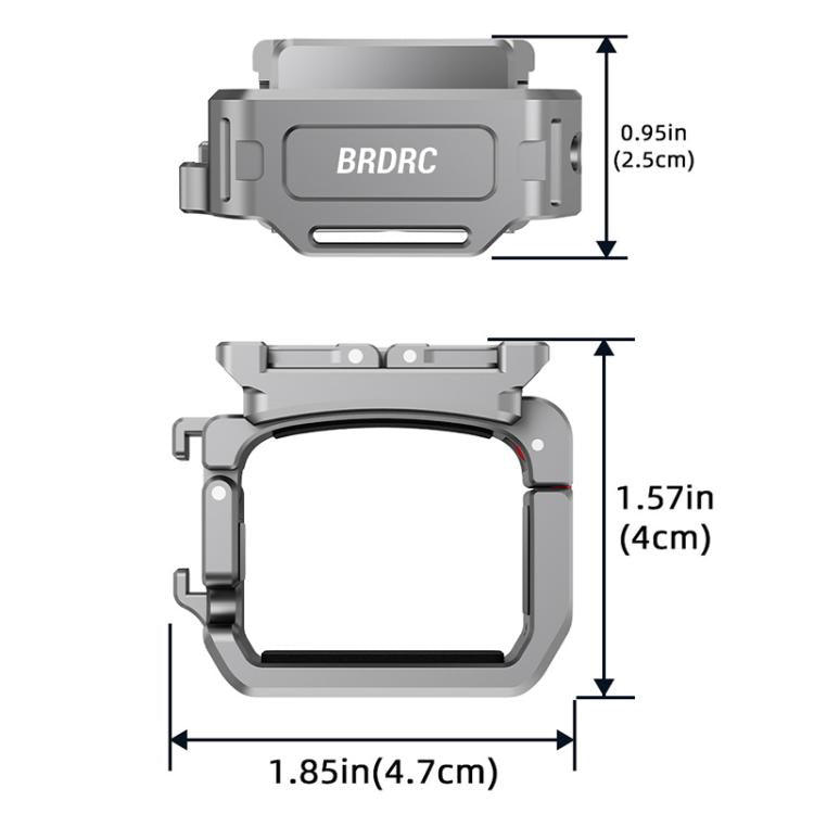 For DJI Osmo Pocket 3 BRDRC Quick Assembly Multi-function Cold Shoe Extension Mount - Dark Grey