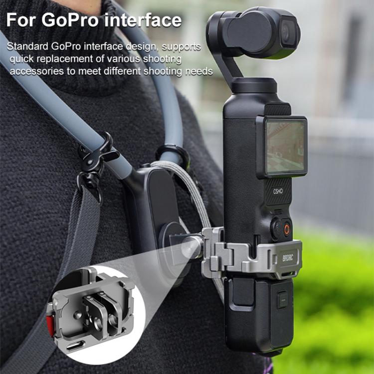 For DJI Osmo Pocket 3 BRDRC Quick Assembly Multi-function Cold Shoe Extension Mount - Dark Grey