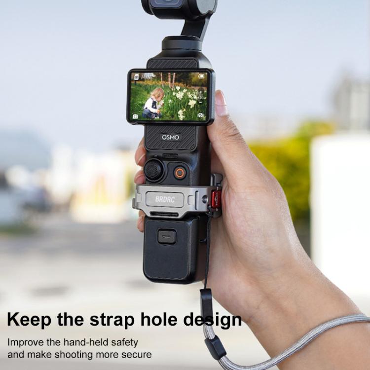 For DJI Osmo Pocket 3 BRDRC Quick Assembly Multi-function Cold Shoe Extension Mount - Dark Grey