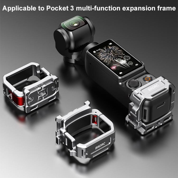 For DJI Osmo Pocket 3 BRDRC Quick Assembly Multi-function Cold Shoe Extension Mount - Dark Grey