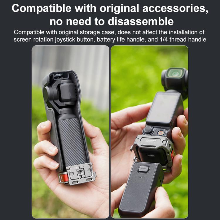 For DJI Osmo Pocket 3 BRDRC Quick Assembly Multi-function Cold Shoe Extension Mount - Dark Grey