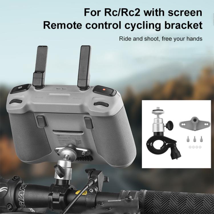 For DJI RC / RC 2 BRDRC Drone Remote Control Adapter Base Bicycle Holder - Black Silver