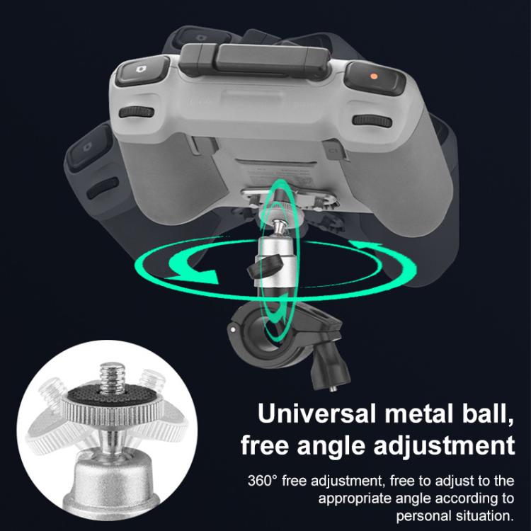 For DJI RC / RC 2 BRDRC Drone Remote Control Adapter Base Bicycle Holder - Black Silver