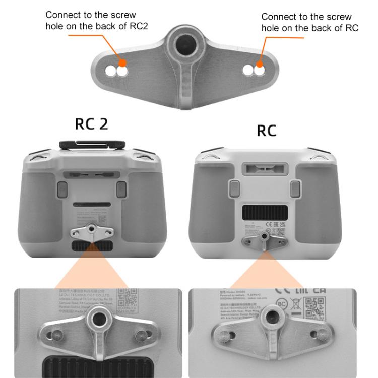 For DJI RC / RC 2 BRDRC Drone Remote Control Adapter Base Bicycle Holder - Black Silver