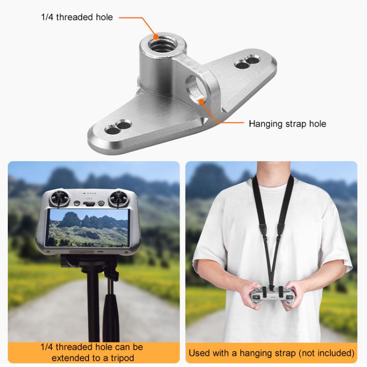 For DJI RC / RC 2 BRDRC Drone Remote Control Adapter Base Bicycle Holder - Black Silver
