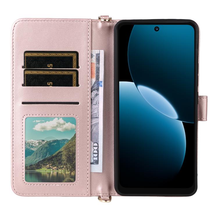 For Huawei Enjoy 80 4G / nova Y73 4G Multifunctional 6-Card Slots Leather Phone Case with Wrist Strap