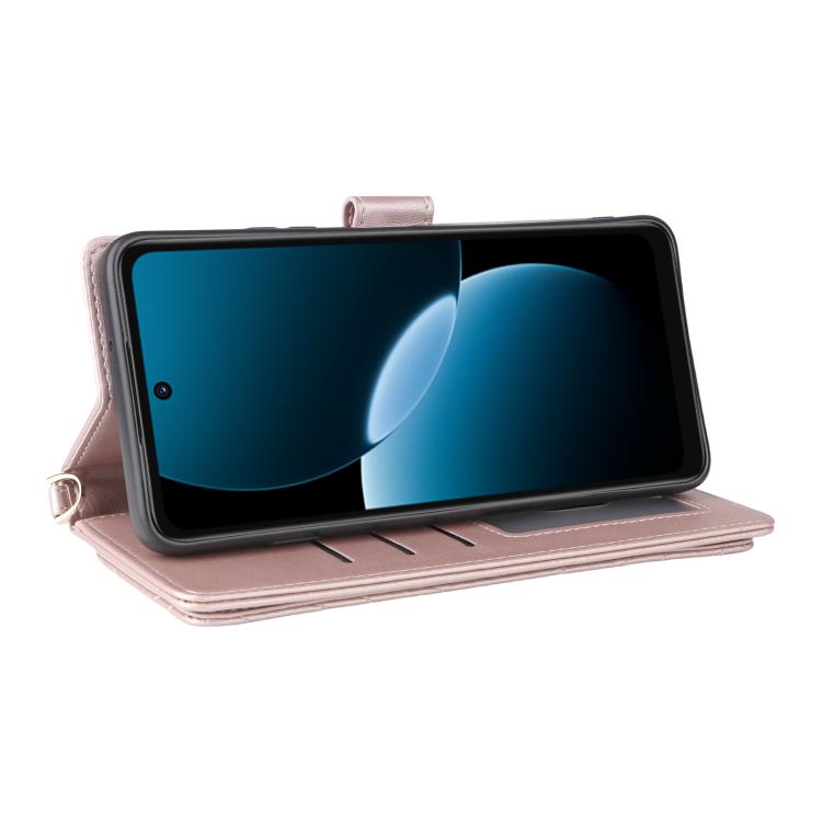 For Huawei Enjoy 80 4G / nova Y73 4G Multifunctional 6-Card Slots Leather Phone Case with Wrist Strap