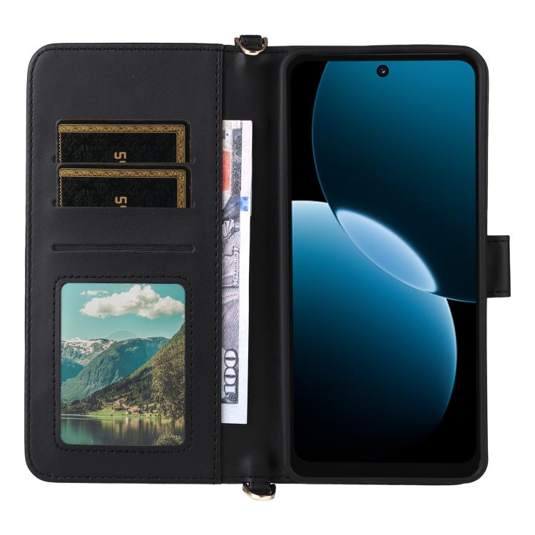 For Huawei Enjoy 80 4G / nova Y73 4G Multifunctional 6-Card Slots Leather Phone Case with Wrist Strap