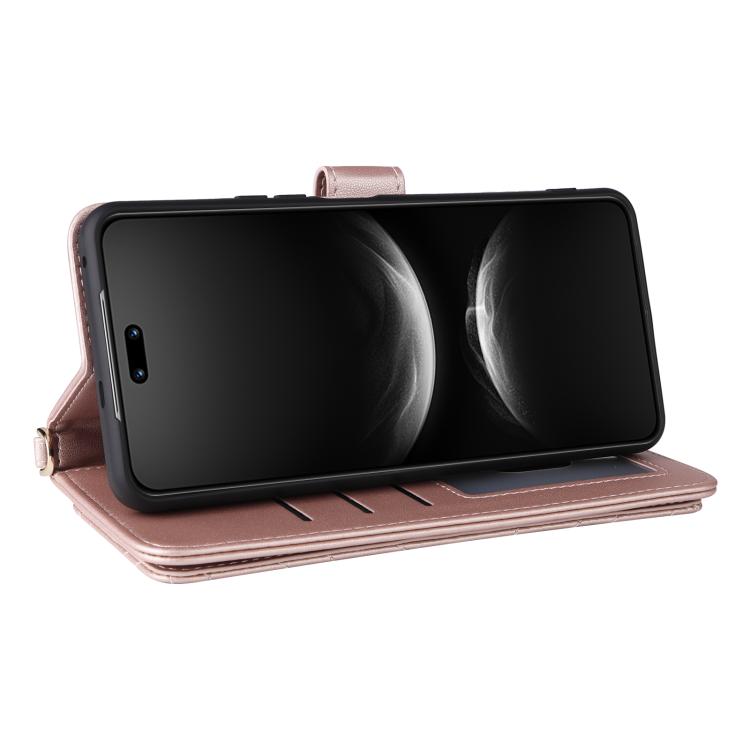 For Huawei nova 14 5G Multifunctional 6-Card Slots Leather Phone Case with Wrist Strap