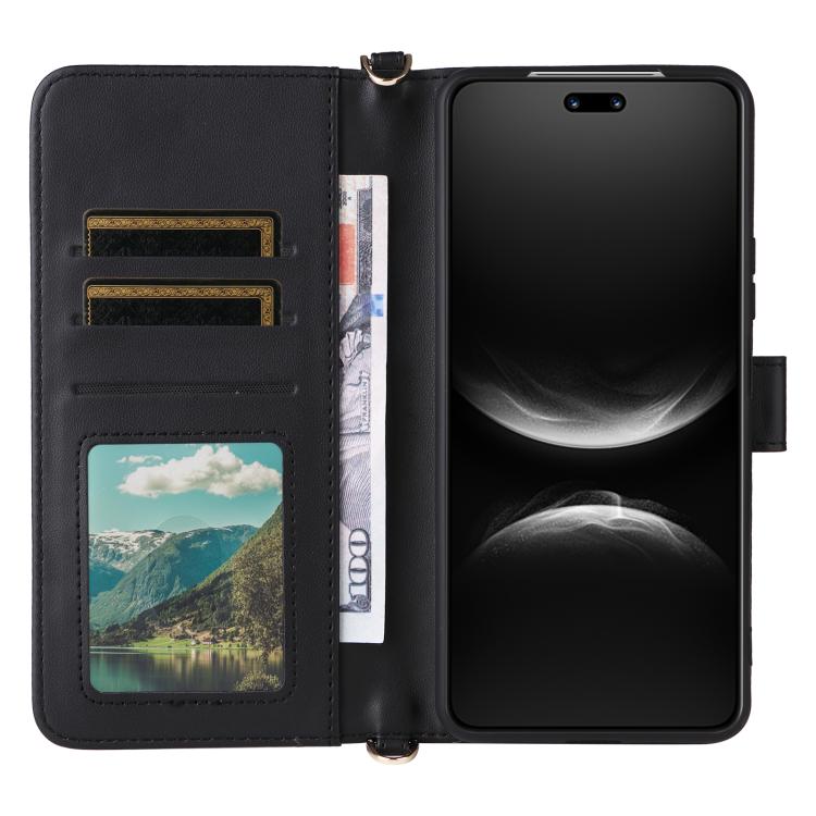 For Huawei nova 14 5G Multifunctional 6-Card Slots Leather Phone Case with Wrist Strap