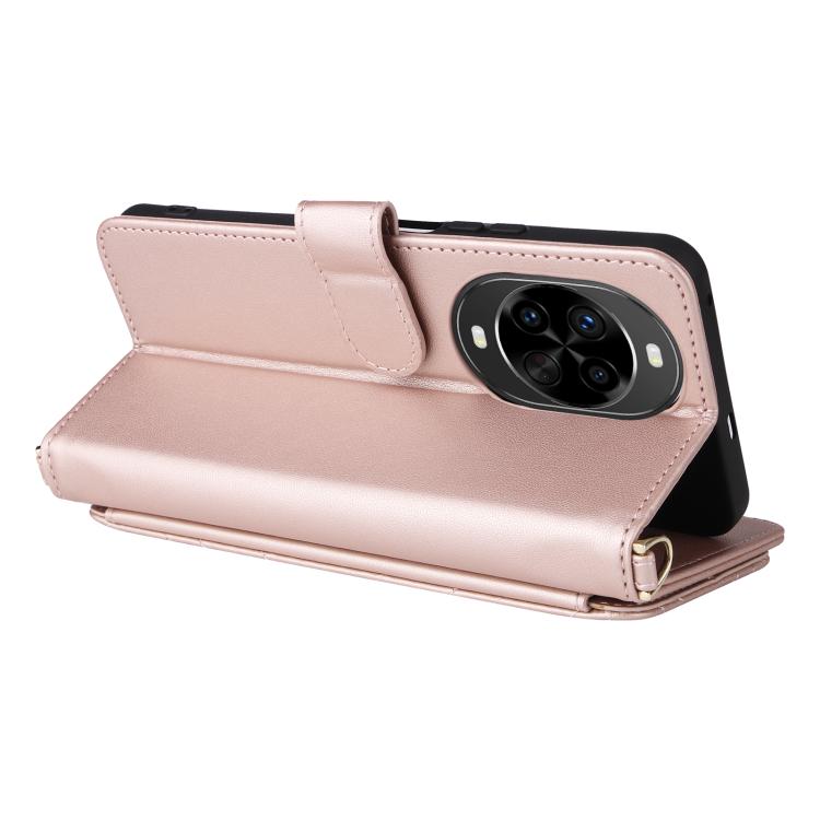 For Huawei nova 14 Pro 5G Multifunctional 6-Card Slots Leather Phone Case with Wrist Strap