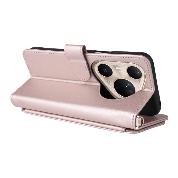 For Huawei Pura 80 Ultra 5G Multifunctional 6-Card Slots Leather Phone Case with Wrist Strap