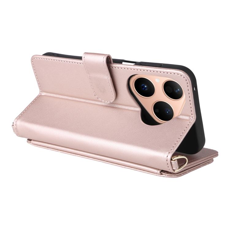 For Huawei Pura 80 5G Multifunctional 6-Card Slots Leather Phone Case with Wrist Strap