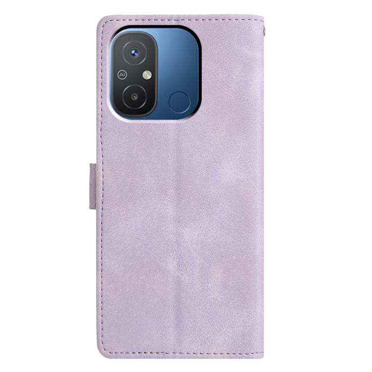 For Redmi 12C Triangles Embossed Leather Phone Case