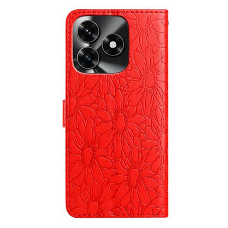 For Honor X5c Plus 4G Global Daisy Embossed Leather Phone Case