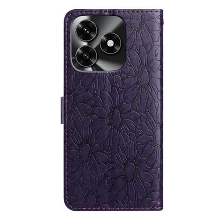 For Honor X5c Plus 4G Global Daisy Embossed Leather Phone Case