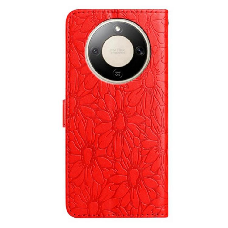 For Honor X9d 5G Global Daisy Embossed Leather Phone Case