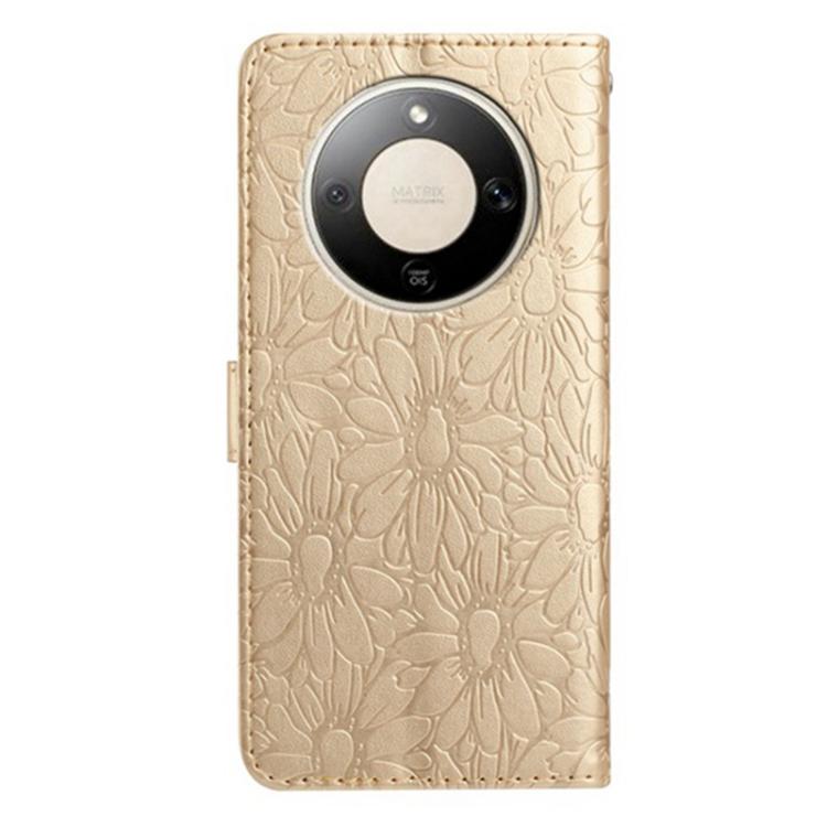 For Honor X9d 5G Global Daisy Embossed Leather Phone Case