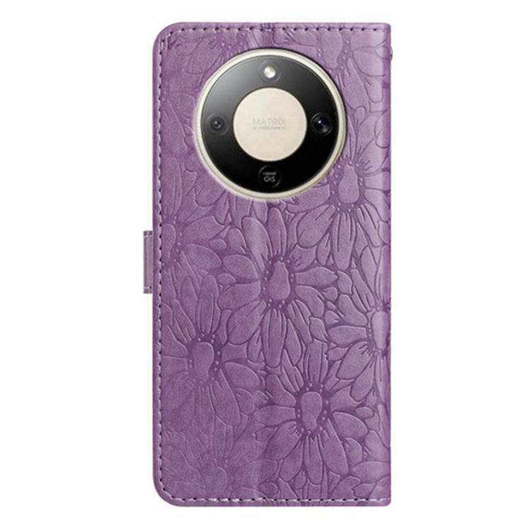For Honor X9d 5G Global Daisy Embossed Leather Phone Case
