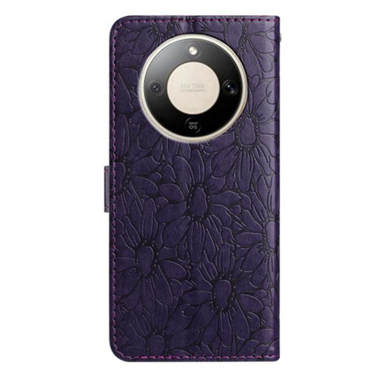 For Honor X9d 5G Global Daisy Embossed Leather Phone Case