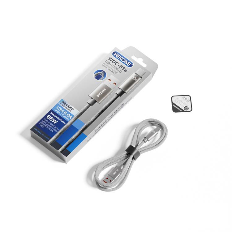 WK WDC-63a 66W USB to Type-C Fast Charging Data Cable, Length: 1.2m
