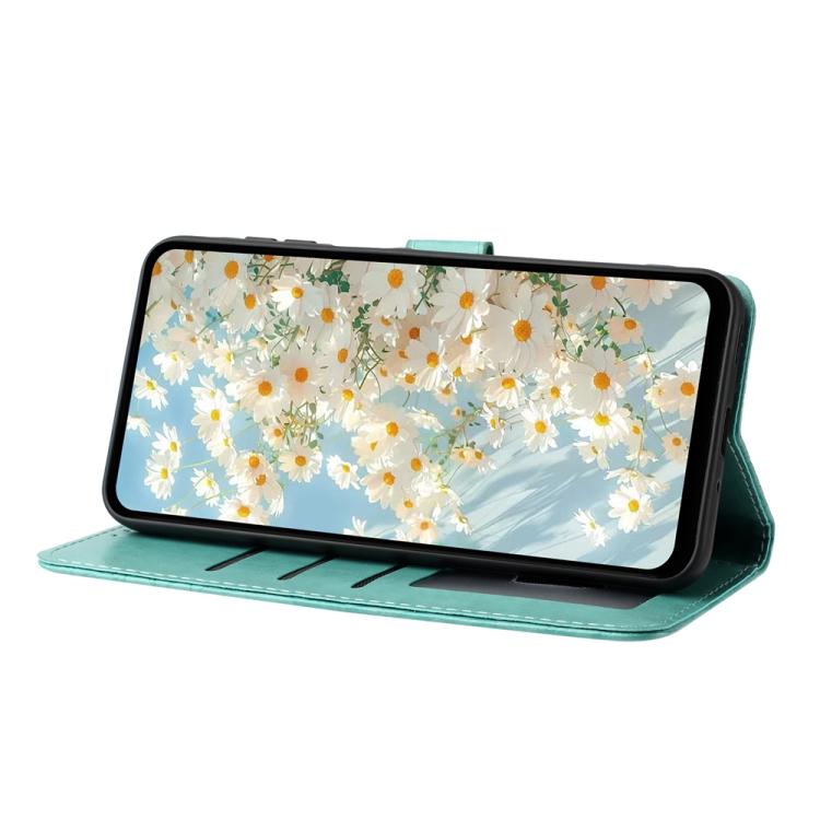 For iPhone 15 Daisy Embossed Leather Phone Case