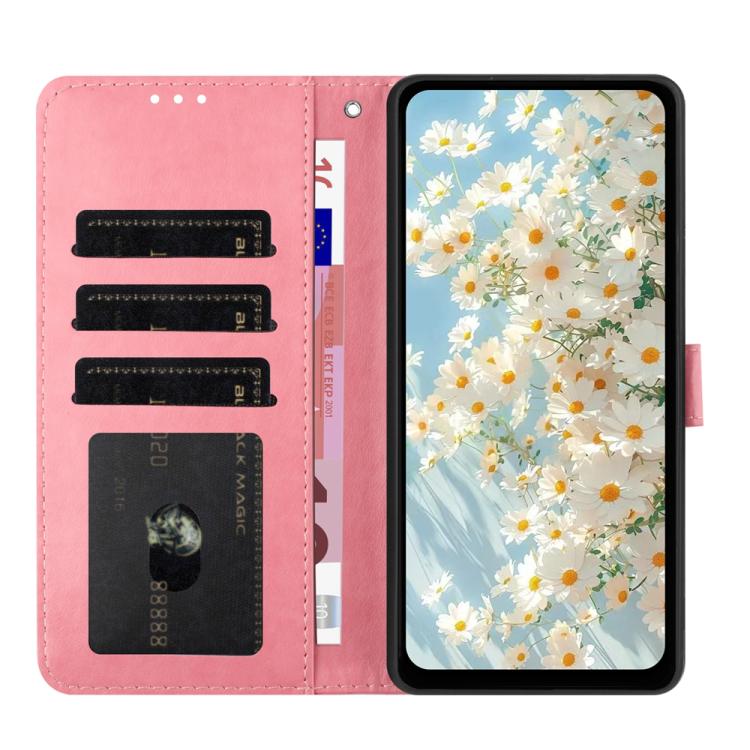 For iPhone 14 Daisy Embossed Leather Phone Case