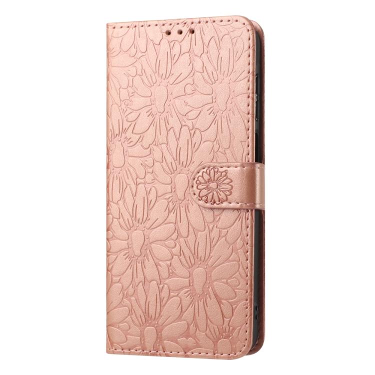 For iPhone 17 Pro Daisy Embossed Leather Phone Case