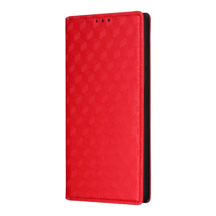 For Huawei Enjoy 80 4G / nova Y73 4G Cubic Grid Texture Flip Leather Phone Case