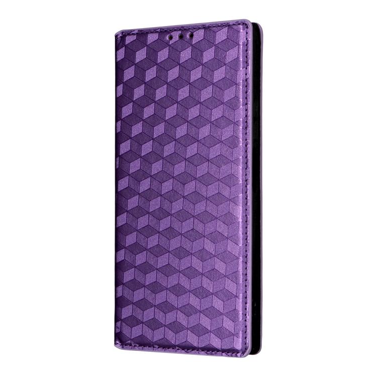 For Huawei Enjoy 80 4G / nova Y73 4G Cubic Grid Texture Flip Leather Phone Case