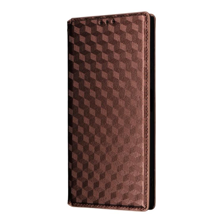 For Huawei Enjoy 80 4G / nova Y73 4G Cubic Grid Texture Flip Leather Phone Case