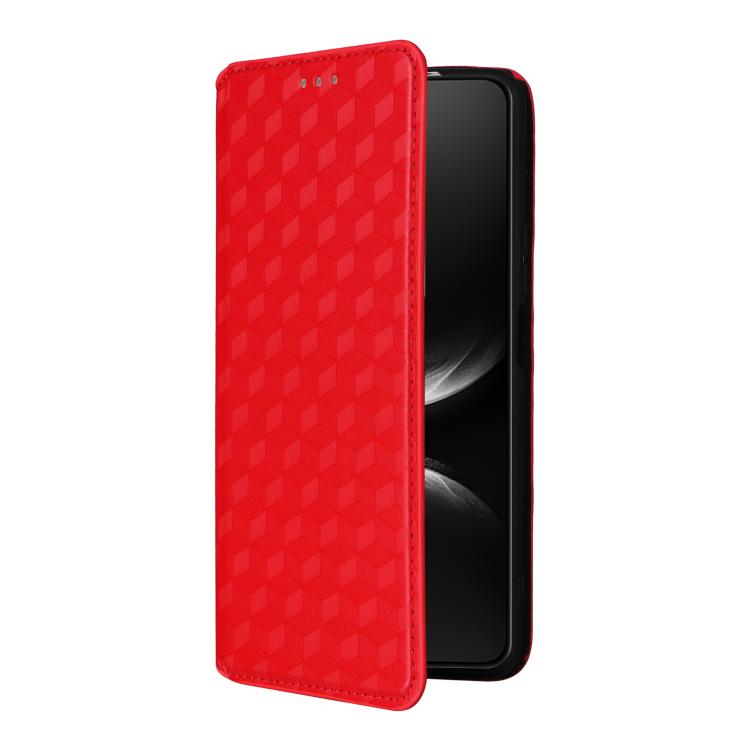 For Huawei nova 14 5G Cubic Grid Texture Flip Leather Phone Case