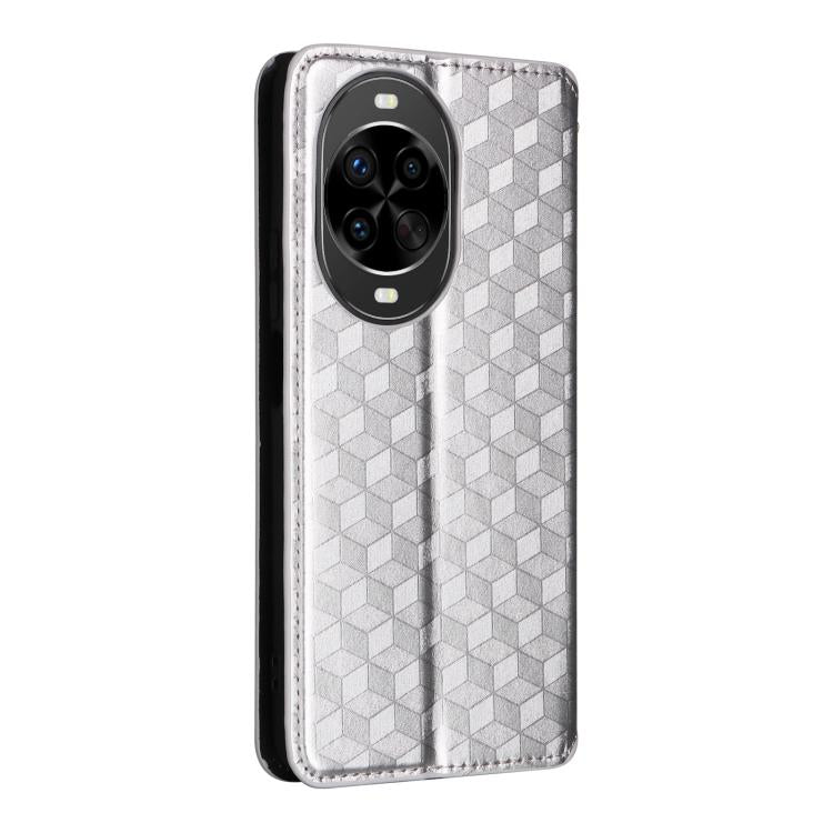 For Huawei nova 14 5G Cubic Grid Texture Flip Leather Phone Case