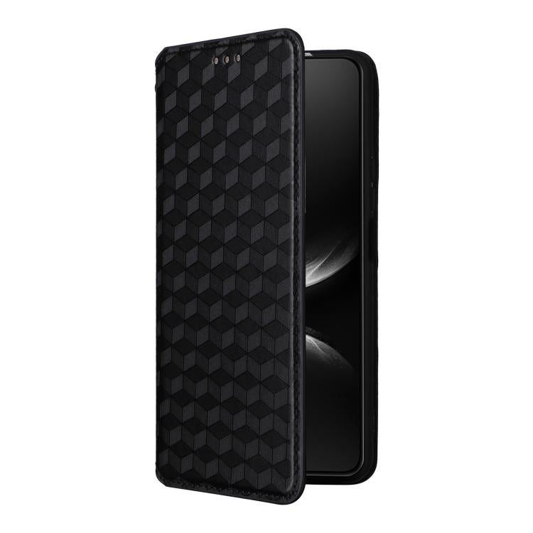 For Huawei nova 14 Pro 5G Cubic Grid Texture Flip Leather Phone Case