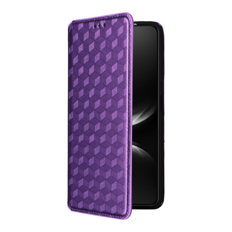 For Huawei nova 14 Pro 5G Cubic Grid Texture Flip Leather Phone Case