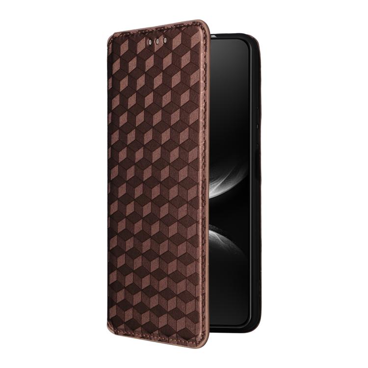 For Huawei nova 14 Ultra 5G Cubic Grid Texture Flip Leather Phone Case