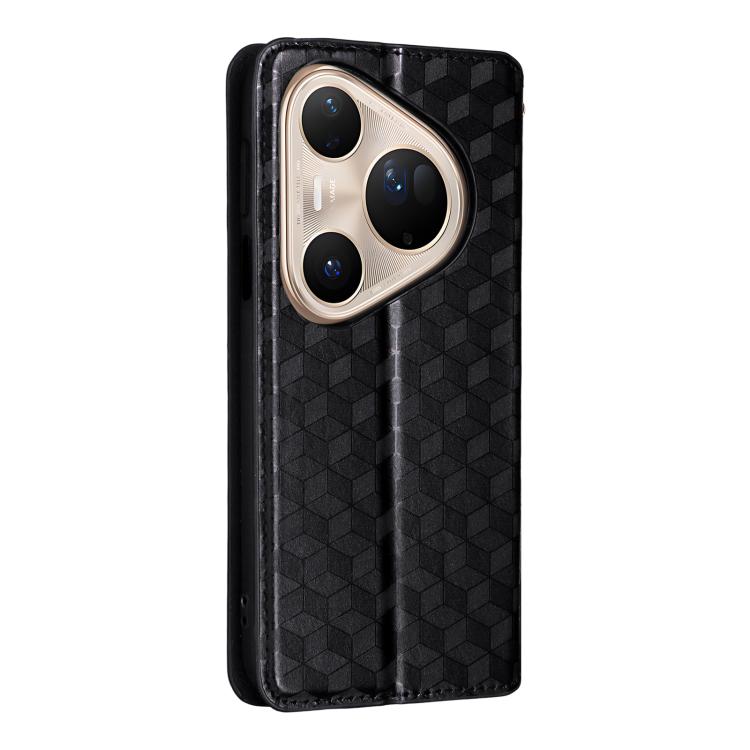 For Huawei Pura 80 Ultra 5G Cubic Grid Texture Flip Leather Phone Case
