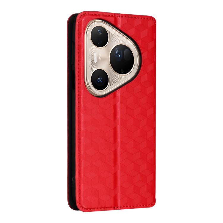 For Huawei Pura 80 Ultra 5G Cubic Grid Texture Flip Leather Phone Case