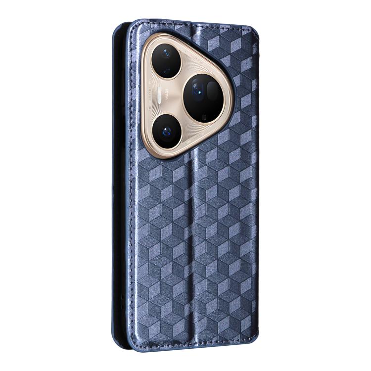 For Huawei Pura 80 Ultra 5G Cubic Grid Texture Flip Leather Phone Case