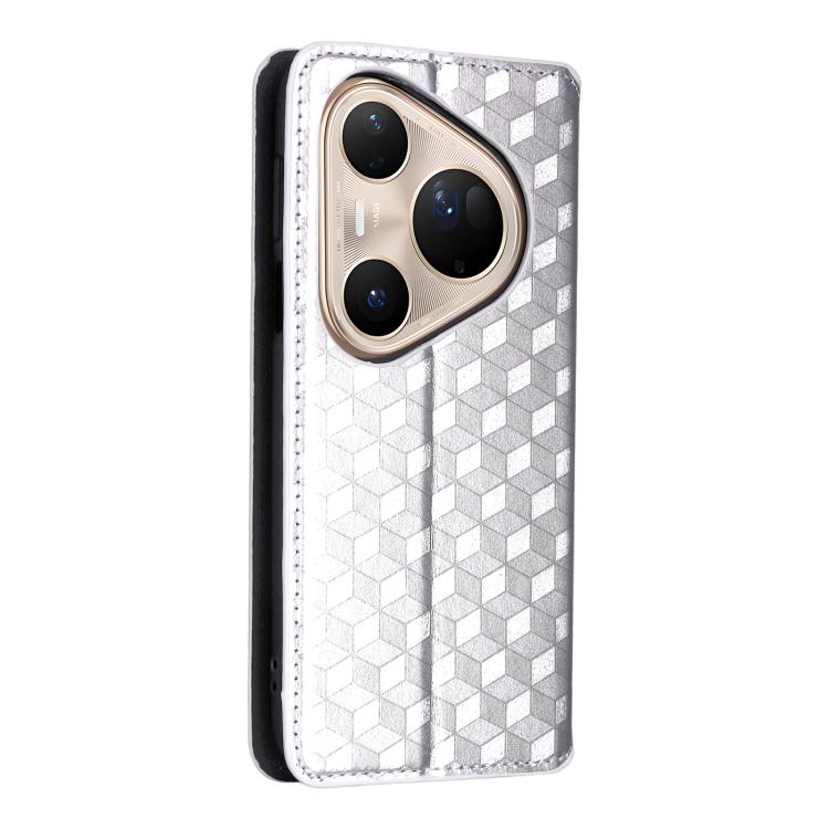 For Huawei Pura 80 Ultra 5G Cubic Grid Texture Flip Leather Phone Case