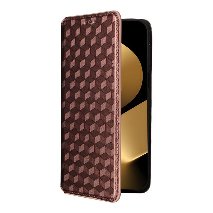 For Huawei Pura 80 Ultra 5G Cubic Grid Texture Flip Leather Phone Case