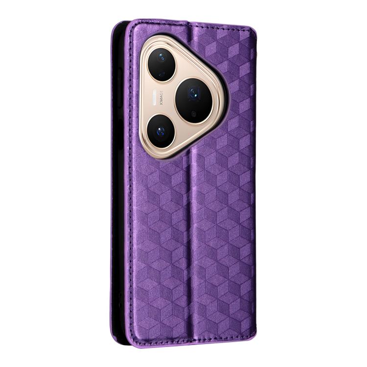 For Huawei Pura 80 Pro 5G / 80 Pro+ 5G Cubic Grid Texture Flip Leather Phone Case