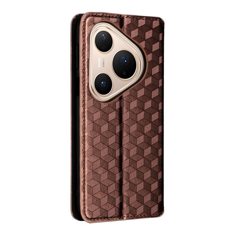 For Huawei Pura 80 Pro 5G / 80 Pro+ 5G Cubic Grid Texture Flip Leather Phone Case
