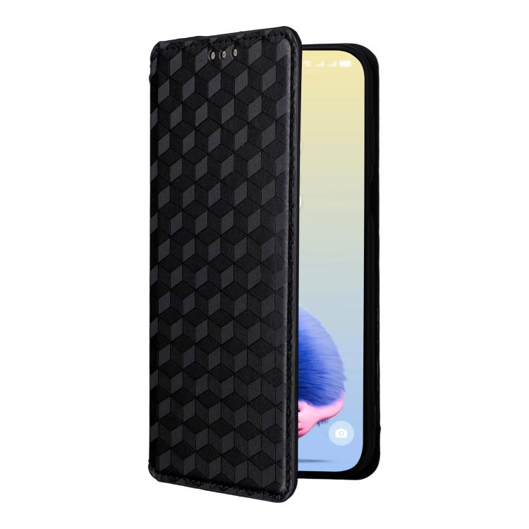 For Huawei Pura 80 5G Cubic Grid Texture Flip Leather Phone Case