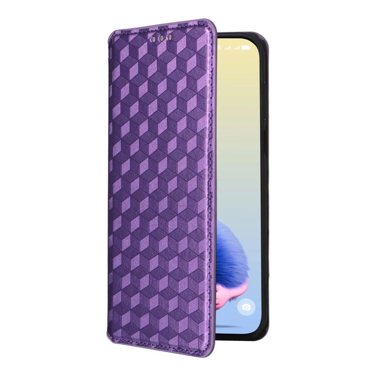 For Huawei Pura 80 5G Cubic Grid Texture Flip Leather Phone Case