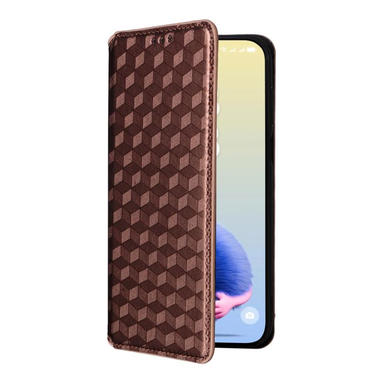 For Huawei Pura 80 5G Cubic Grid Texture Flip Leather Phone Case